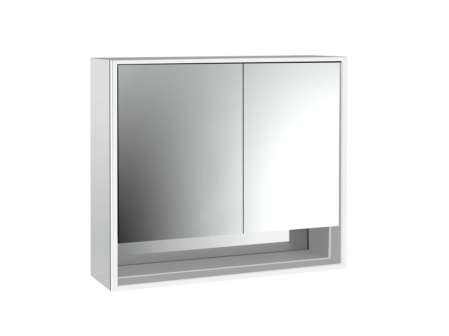 emco loft Lichtspiegelschrank mit Unterfach, 800mm, 2 Türen, Aufputzmodell, aluminium/spiegel, 979805210 emco loft Lichtspiegelschrank mit Unterfach, 800mm, 2 Türen, Aufputzmodell, aluminium/spiegel, 979805210 von Emco