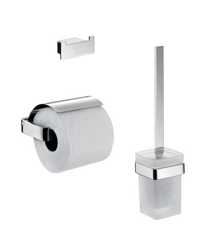 Emco loft WC-Set, Papierhalter mit Deckel, chrom, 059800100 von Emco