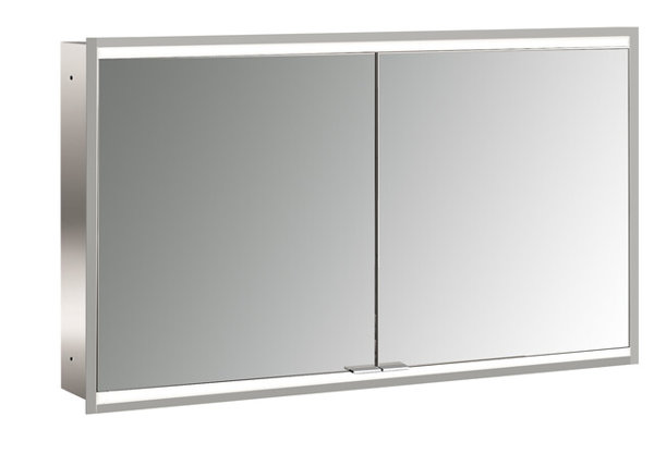 Emco prime 2 Facelift Lichtspiegelschrank, 1200 mm, 2 Türen, Unterputzmodell, 9497, Farbe: aluminium/spiegel von Emco