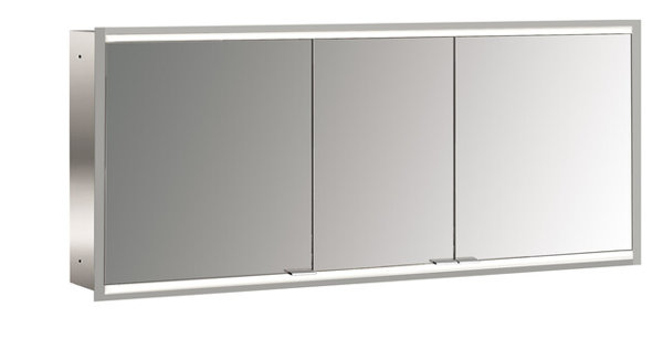 Emco prime 2 Facelift Lichtspiegelschrank, 1400 mm, 3 Türen, Unterputzmodell, 9497, Farbe: aluminium/weiss von Emco