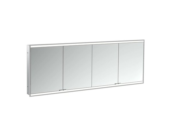 Emco prime 2 Facelift Lichtspiegelschrank, 1800 mm, 4 Türen, Unterputzmodell, 9497, Farbe: aluminium/spiegel von Emco