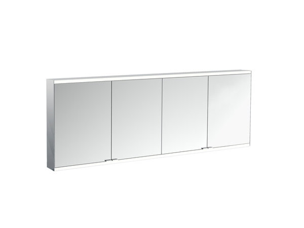 Emco prime 2 Facelift Lichtspiegelschrank, 1800 mm, 4 Türen, mit verspiegelten Seitenwänden, Aufputzmodell, 9497, Farbe: aluminium/spiegel von Emco