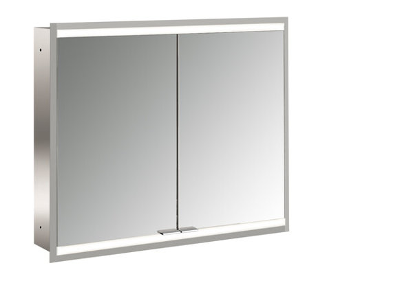 Emco prime 2 Facelift Lichtspiegelschrank, 800 mm, 2 Türen, Unterputzmodell, 9497, Farbe: aluminium/spiegel von Emco