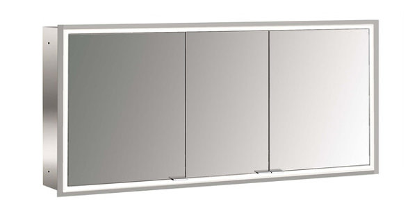 Emco prime Facelift Lichtspiegelschrank, 1400 mm, 2 Türen, Unterputzmodell, 9497, Farbe: aluminium/spiegel von Emco