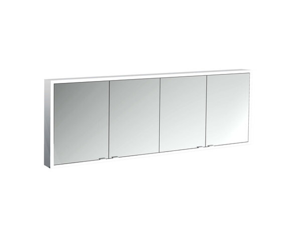 Emco prime Facelift Lichtspiegelschrank, 1800 mm, 4 Türen, mit verspiegelten Seitenwänden, Aufputzmodell, 9497, Farbe: aluminium/spiegel von Emco