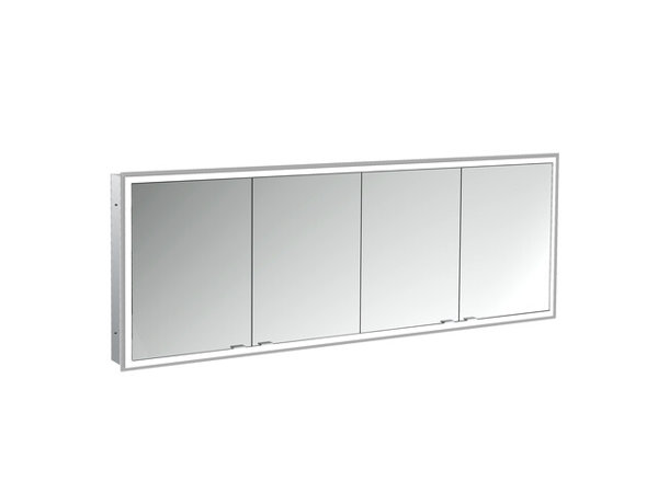 Emco prime Facelift Lichtspiegelschrank, 2000 mm, 4 Türen, Unterputzmodell, 9497, Farbe: aluminium/spiegel von Emco