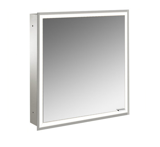 Emco prime Facelift Lichtspiegelschrank, 600 mm, 1 Tür, Anschlag links, Unterputzmodell, 9497, Farbe: aluminium/spiegel von Emco
