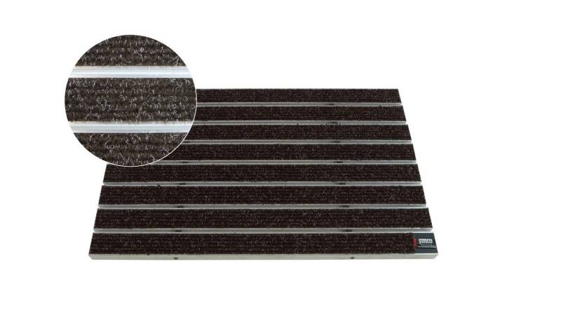 Fußmatte Emco Eingangsmatte DIPLOMAT 22mm, Large Rips Braun, Emco, rechteckig, Höhe: 22 mm, Größe: 590x390 mm, für Innen- und überdachten Außenbereich von Emco