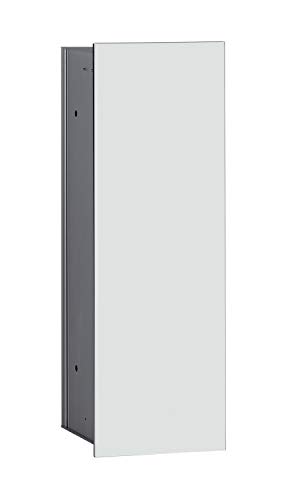 EMCO Asis 2.0 WC-Bürstengarnitur-Unterputz-Modul, platzsparender Stauraum aus hochwertigem Aluminium für die Toilettenbürste, mit edler Glasfront und Klobürstenhalter, optiwhite von Emco