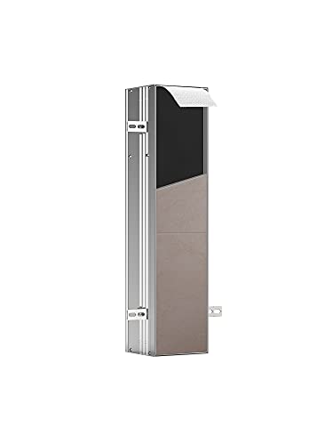 Emco ASIS Plus Unterputz-Schrankmodul für die Klobürstengarnitur, Badezimmerschrank mit Toilettenpapierhalter, Hochschrank mit Push to Open-Funktion und Anschlag rechts von Emco