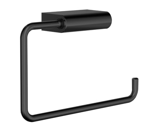 EMCO Flow Reservepapierhalter für Toilettenpapier, eleganter Toilettenpapierhalter zur Wandmontage, hochwertiges Badaccessoire aus Metall, schwarz matt von Emco