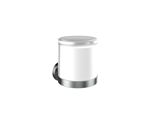 emco Round Sensor Seifenspender zum Kleben in Chrom | Automatischer Flüssigseifenspender mit Akku für Bad & Gäste WC zur Wandmontage von Emco