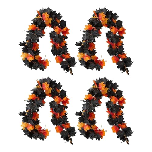 4 Stücke Herbst Girland künstliche Ahornblätter Rebe Dekorationen für Thanksgiving Kamin Yard Garten Terrasse Hochzeitsfarmhaus Ernte von Emdvsco