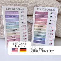 Haustier Aufgaben Wandtafel | Tagesplan Mit Schiebereglern Interaktive Tierpflege-Tafel Geschenk Für Hunde - & Katzenbesitzer von EmelysPlannerShop
