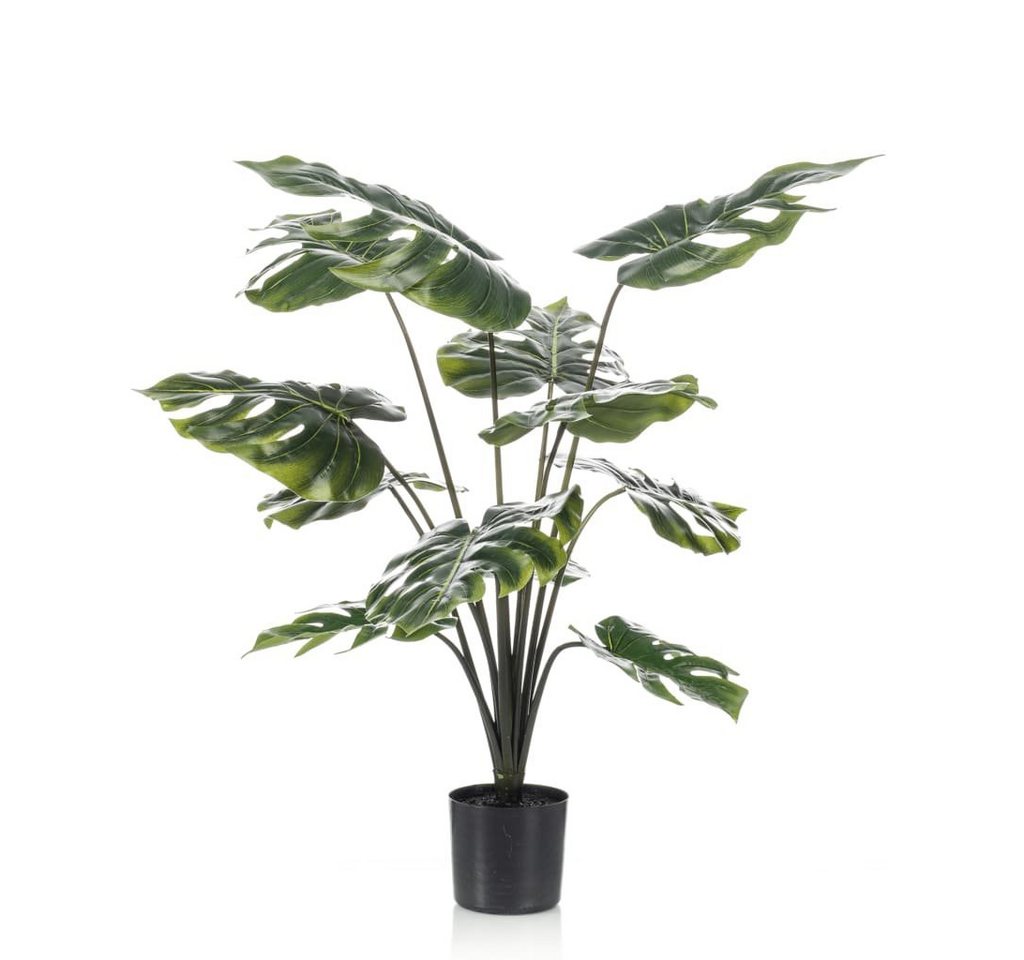 Kunstrasen Monstera-Pflanze Künstlich 98 cm im Topf, Emerald, Höhe: 98 mm von Emerald