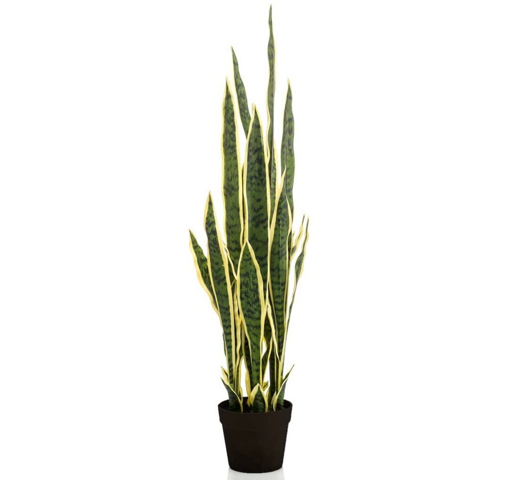 Kunstrasen Künstliche Sansevieria im Kunststofftopf 97 cm, Emerald, Höhe: 97 mm von Emerald