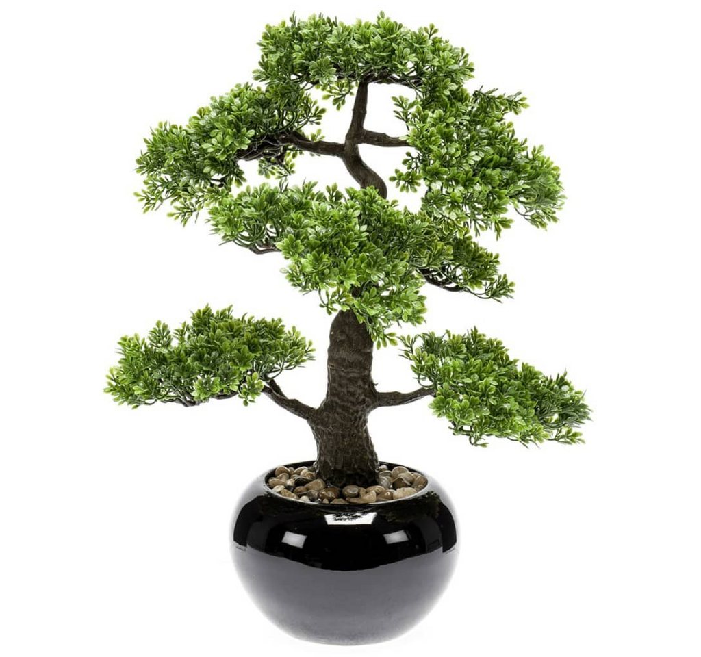 Kunstrasen Kunstpflanze Bonsai Ficus Grün 47 cm 420006, Emerald, Höhe: 47 mm von Emerald