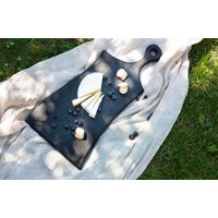 Großes Schwarzes Schneidebrett - Gebranntes Eichenholz Servierbrett Käsebrett Yakisugibrett Charcuteriebrett Vorspeisentablett von EmeraldRabbitStore