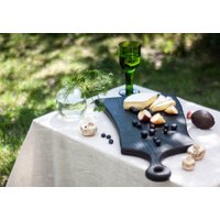 Großes Schwarzes Schneidebrett - Gebranntes Eichenholz Servierbrett Käsebrett Yakisugibrett Charcuteriebrett Vorspeisentablett von EmeraldRabbitStore