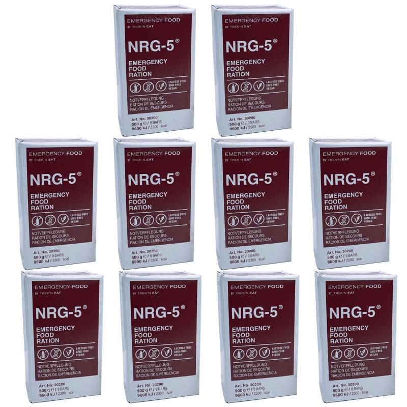 EMERGENCY FOOD 10 x NRG-5 Trekking Nahrung Not Ration Essen Laktosefrei Vegan von Emergency Food
