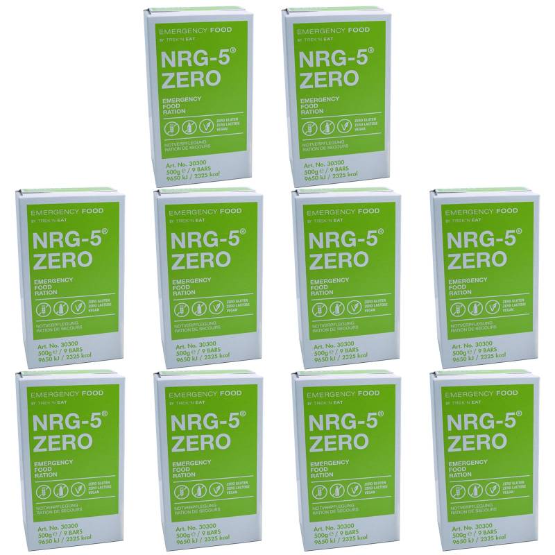 EMERGENCY FOOD 10x NRG-5 ZERO Trekking Nahrung Not Ration Essen Glutenfrei Vegan von Emergency Food