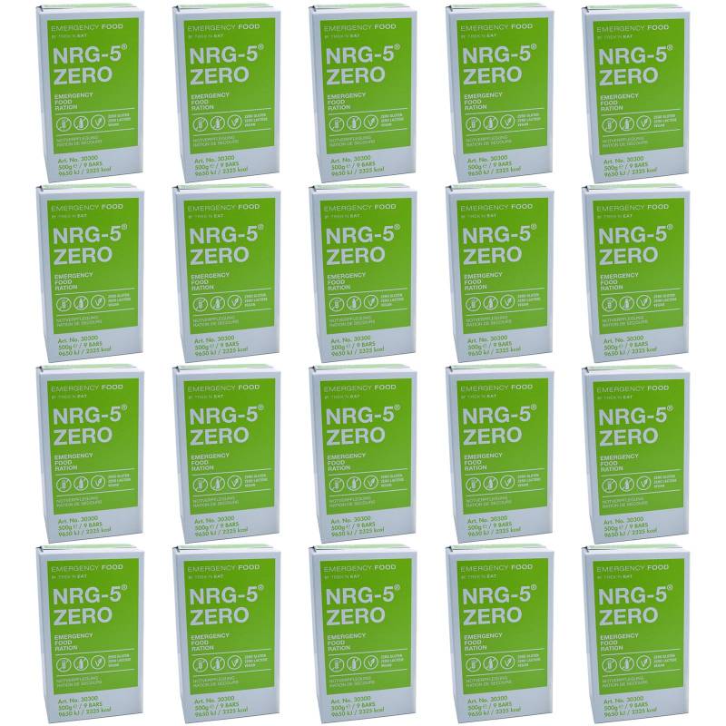 EMERGENCY FOOD 20x NRG-5 ZERO Trekking Nahrung Not Ration Essen Glutenfrei Vegan von Emergency Food