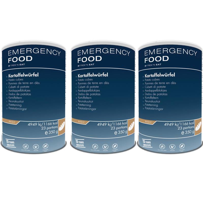 EMERGENCY FOOD 3 x Kartoffelwürfel Trekking Nahrung Not Ration Essen Vegan von Emergency Food