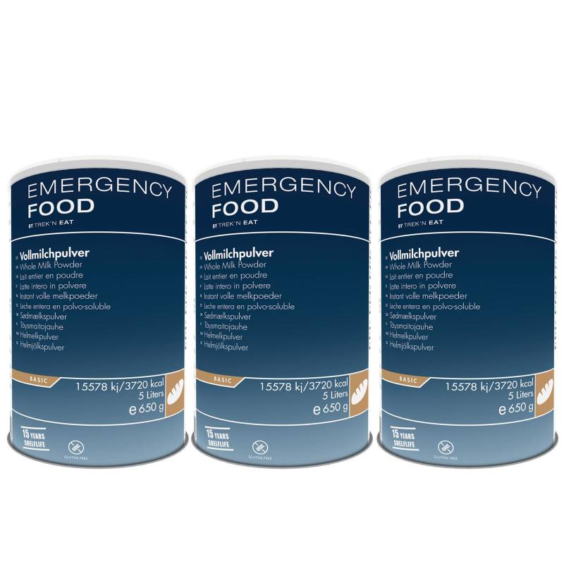 EMERGENCY FOOD 3 x Milchpulver Trekking Notfall Nahrung Not Essen Vegetarisch von Emergency Food