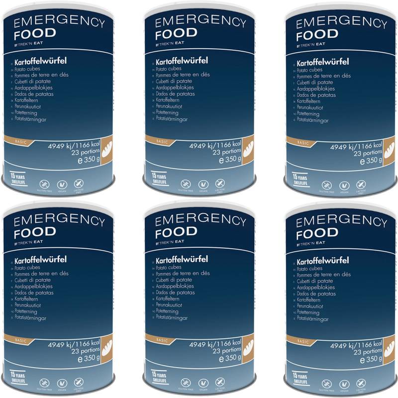 EMERGENCY FOOD 6 x Kartoffelwürfel Trekking Nahrung Not Ration Essen Vegan von Emergency Food