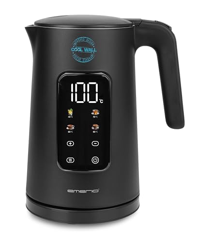 EMERIO Wasserkocher Edelstahl 1.7L | isolierte Doppelwand | Temperaturwahl 40-100°C in 5°C Schritten | Display mit vorprogrammierten Teesorten | BPA frei | 2200 W | Auto Off | Warmhalten | WK-132229 EMERIO Wasserkocher Edelstahl 1.7L | isolierte Doppelwand | Temperaturwahl 40-100°C in 5°C Schritten | Display mit vorprogrammierten Teesorten | BPA frei | 2200 W | Auto Off | Warmhalten | WK-132229 von Emerio