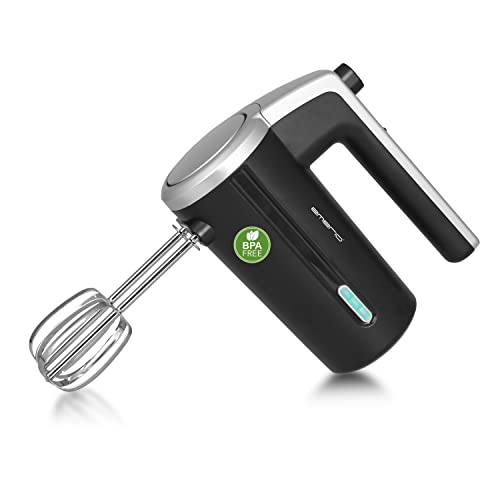 EMERIO kabelloser Akku Handmixer / -rührer - 2 Rührstäbe - 3 Geschwindigkeiten - 2000mAh/7,4V - BPA frei - Akkustand Anzeige - USB Ladekabel - bis zu 10 Zyklen á 3 Min - wiederaufladbar - HM-126681.1 von Emerio