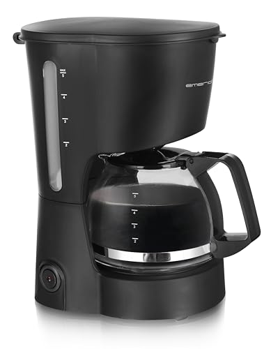 Emerio Filter Kaffeemaschine klein | 0.6L Glaskanne für bis zu 5 Tassen frischen Kaffee | herausnehmbarer Permanent-Filter | Anti-Tropf-Funktion | 40 Min. Auto-Off | 600 Watt | BPA frei | CME-116801 von Emerio