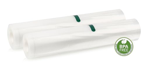 Emerio PART-131445 Profi Folienrollen | 2 Rollen á 28x500cm | für handelsübliche Vakuumierer geeignet | stark & reißfest | aromadicht | Sous Vide - Mikrowelle - Kochen, BPA-freier Kunststoff von Emerio