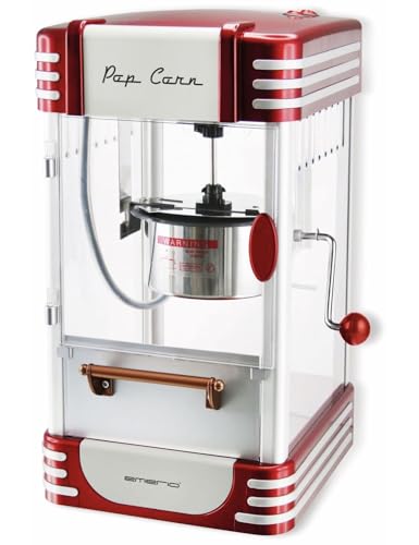 Emerio Popcornmaschine POM-120650, antihaftbeschichteter Behälter auch für süßes oder salziges Popcorn geeignet, 360 Watt, groß von Emerio