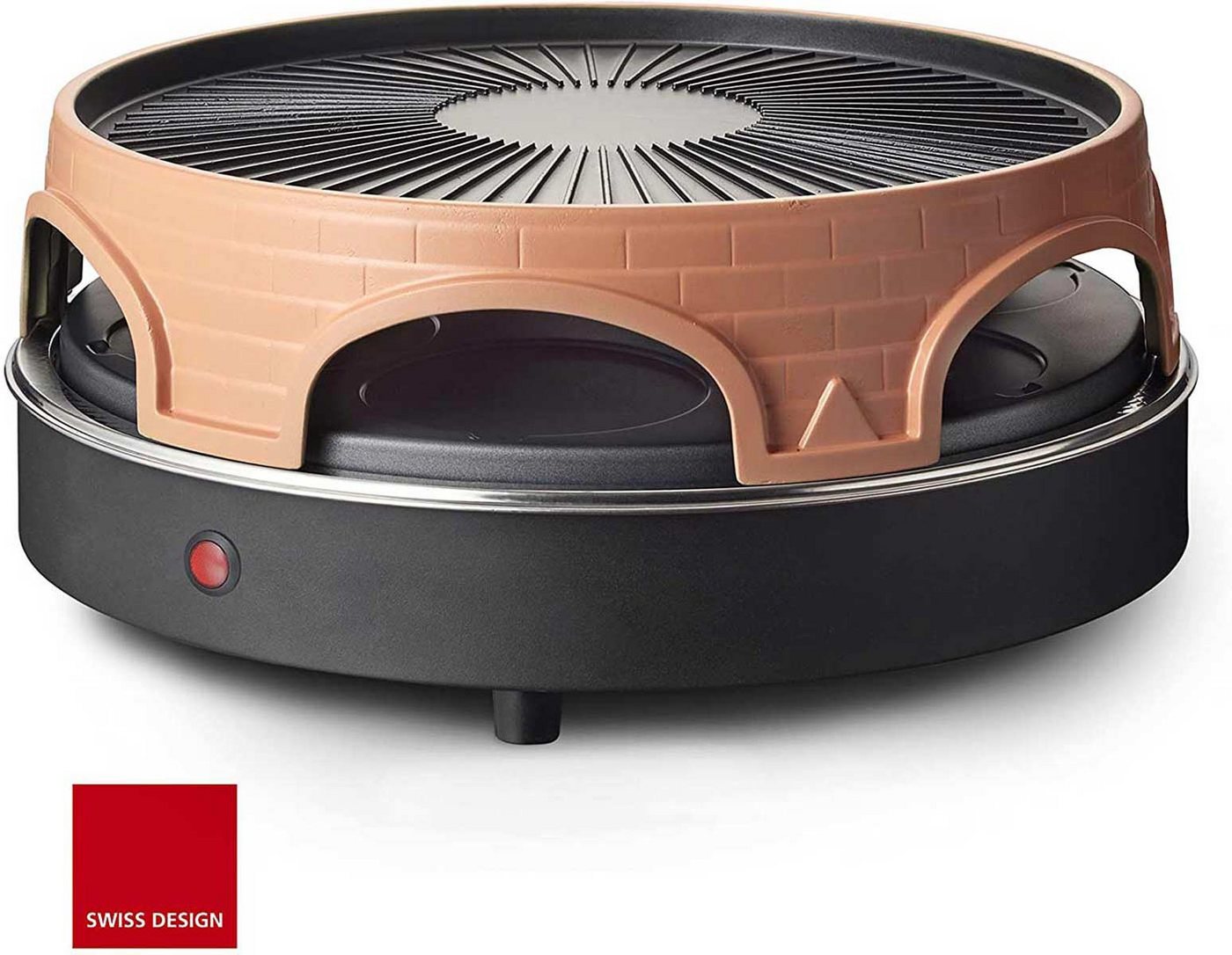 Emerio Standgrill Pizza-Ofen, PIZZARETTE PO-113255.4 Pizza-Raclette-Grill 3 in 1, 1500 W von Emerio