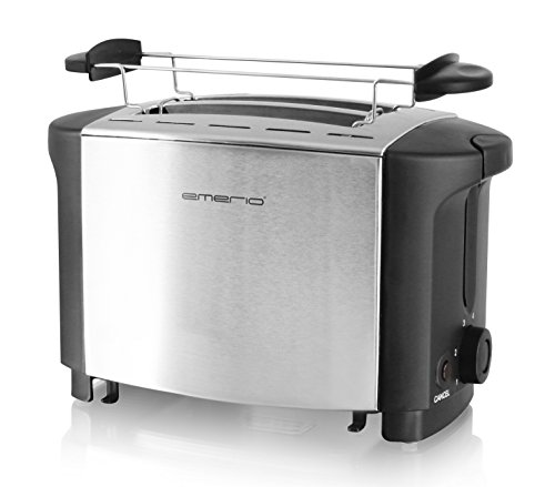 Emerio TO-108275.1 Toaster, 18/8, Edelstahl, Schwarz von Emerio