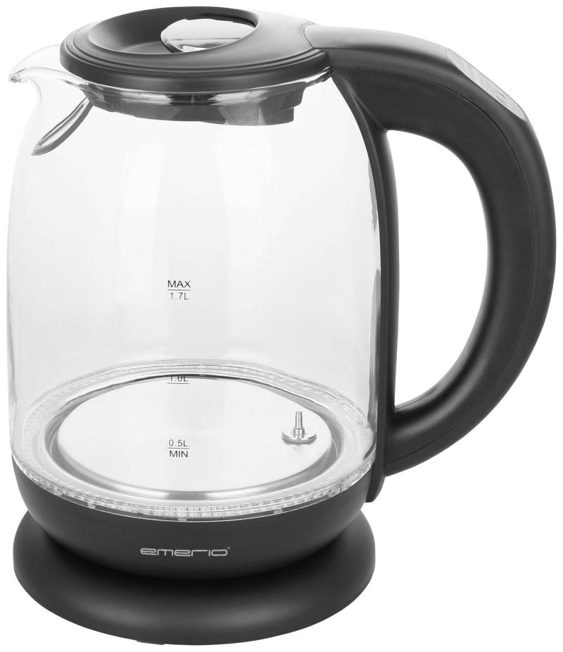 Emerio Wasserkocher Kocher Edelstahl Glas Schnurlos 1.7 L 2200 W Küchengerät B-Ware von Emerio
