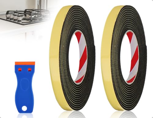 Emezddo 10 M Dichtungsband,Selbstklebend Installationband mit Kleinem Schaber,verwendet für Ceranfeld Elektroherde Kochfelder Automobilindustrie DIY Handgefertigt(3 * 10 mm) von Emezddo