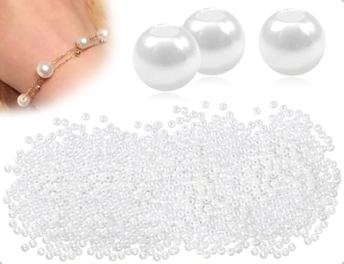 Emezddo 500 Stück Perlen Zum Basteln,kleine Kunstperlen,Künstliche lose Beads zum Aufnähen,Bastelperlen mit Löchern,für DIY Schmuckherstellung Armbänder Halsketten Kleidung Basteln(6 mm,Runde,Weiße) Emezddo 500 Stück Perlen Zum Basteln,kleine Kunstperlen,Künstliche lose Beads zum Aufnähen,Bastelperlen mit Löchern,für DIY Schmuckherstellung Armbänder Halsketten Kleidung Basteln(6 mm,Runde,Weiße) von Emezddo