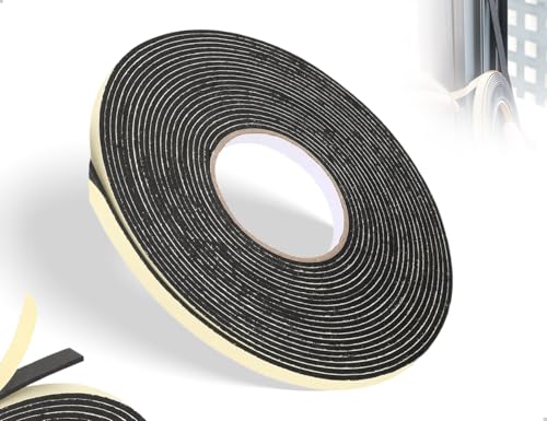 Emezddo Dichtungsband Selbstklebend,Anti-Kollision Schalldichter Schaumstoff Klebeband,verwendet für Fenster Türen Möbel Sanitär Autoreparatur(10 * 2 mm,Schwarz) von Emezddo