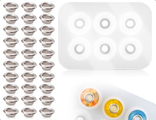 Emezddo Perlenform,Epoxidharz Silikon Formen mit Dichtung,verwendet für DIY-Halsketten Ohrringe Armbänder Schmuckherstellung Handwerk Dekoration(Weiß) von Emezddo