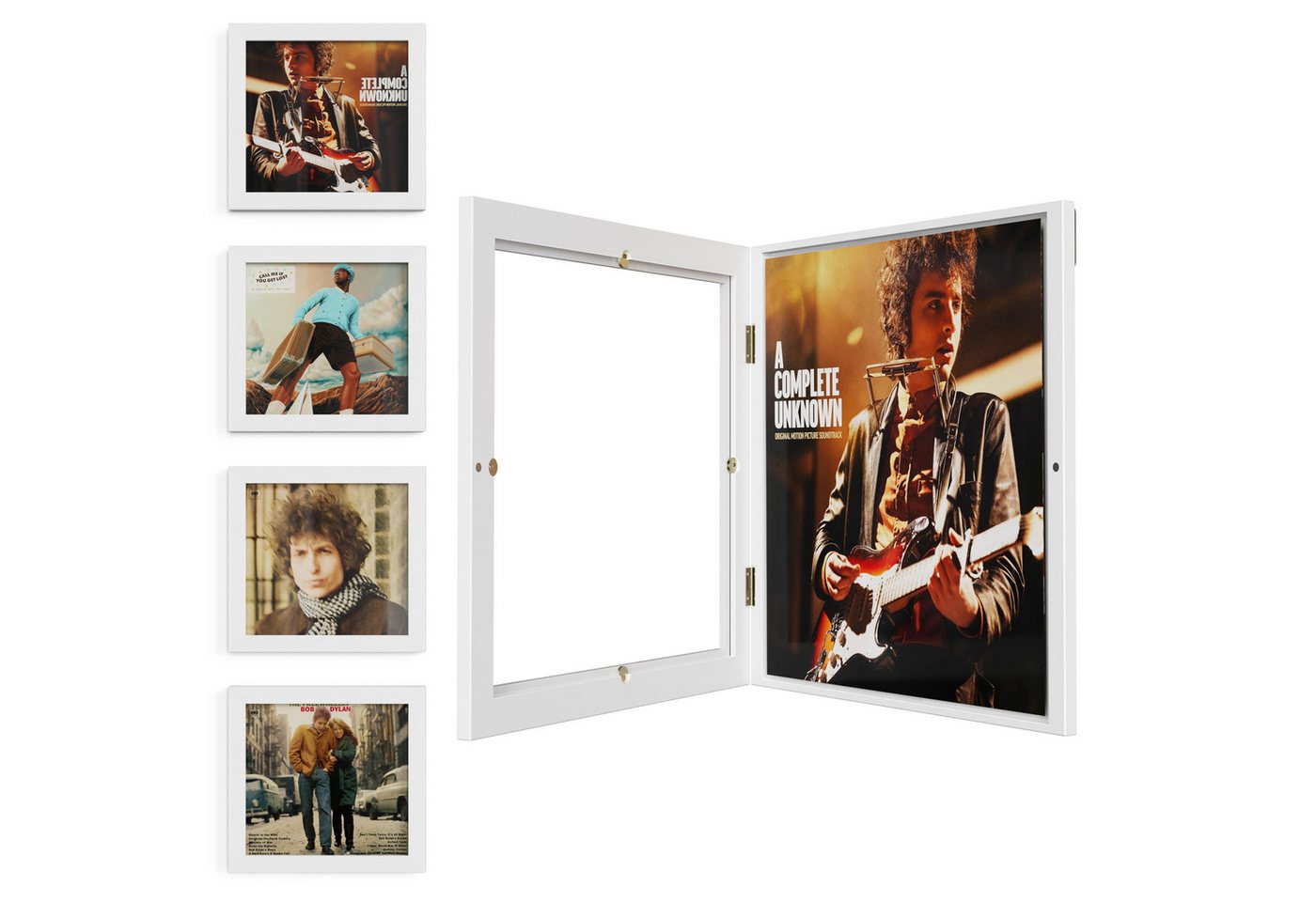 Emfogoo Bilderrahmen Schallplatten Rahmen Frontöffnung, 4er Pack Vinyl Wandrahmen, für 12x12 Zoll LP Schallplatten Cover Display, Weiß Emfogoo Bilderrahmen Schallplatten Rahmen Frontöffnung, 4er Pack Vinyl Wandrahmen, für 12x12 Zoll LP Schallplatten Cover Display, Weiß von Emfogoo