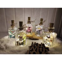 Flower Bottle Mit Trockenblumen in Wunschfarbe Und Wunschtext Led Flaschenlicht Hochzeit Geburtstag Geschenk von EmiLillyDesign