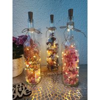 Flower Bottle Mit Trockenblumen in Wunschfarbe Und Wunschtext Led Hochzeit Geburtstag Geschenk Valentinstag von EmiLillyDesign