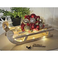Leuchtschlitten Holzschlitten Mit Weihnachtskugeln Rot Gold Led Weihnachtsdekoration Adventsdekoration Leuchtschlitten Holzschlitten Mit Weihnachtskugeln Rot Gold Led Weihnachtsdekoration Adventsdekoration von EmiLillyDesign