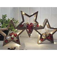 Leuchtstern Holzsternbogen Weihnachtskugeln Gold Rot Led Weihnachtsdekoration Schwippbogen Leuchtstern Holzsternbogen Weihnachtskugeln Gold Rot Led Weihnachtsdekoration Schwippbogen von EmiLillyDesign