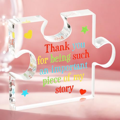 Emibele Dankeschön Geschenke, gravierte Acrylblock Puzzle Stück Dankeschön Geschenke für Frauen Männer, dekorative Lehrer Anerkennung Geschenke, Geschenke für Mama Lehrer Freunde Mitarbeiter Therapeut von Emibele