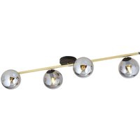 Deckenlampe 100 cm lang Rauchglas Metall 4x E14 von Emibig