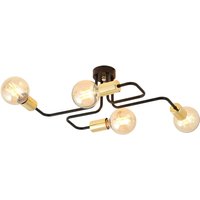 Deckenlampe Metall Schwarz Gold 4-flammig NIELS von Emibig
