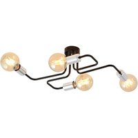 Deckenlampe Retro flach 4-flammig für E27 Schwarz Chrom Deckenlampe Retro flach 4-flammig für E27 Schwarz Chrom von Emibig